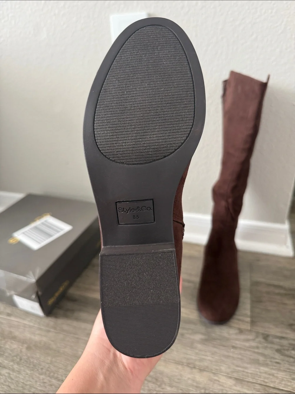 Style & Co. Brown Over-the-Knee Suede Boots